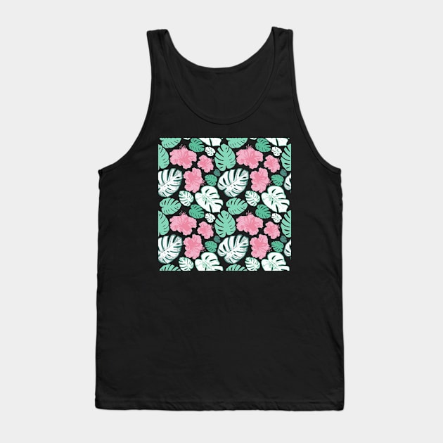 Cute tropical leaves and florals Tank Top by annaleebeer